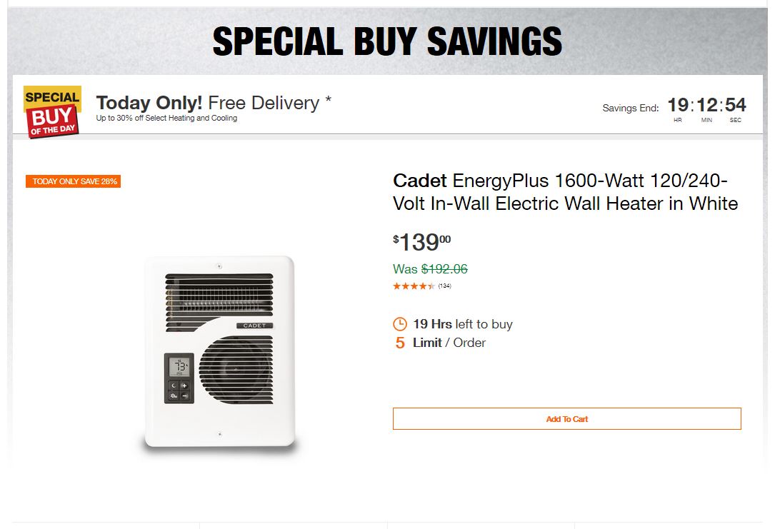 Home Depot Deals - Up to 30% off Select Heating and Cooling