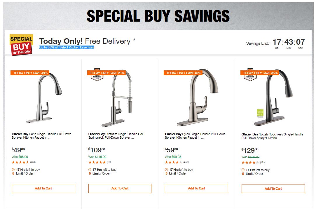 Home Depot Deals - Up to 35% off Select Kitchen Essentials